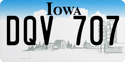 IA license plate DQV707