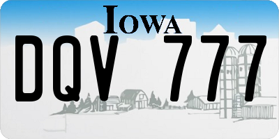IA license plate DQV777