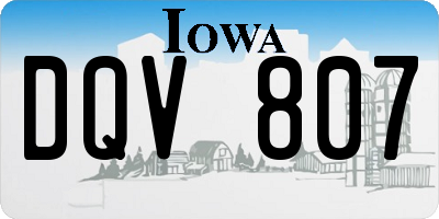 IA license plate DQV807