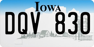 IA license plate DQV830