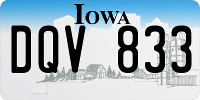 IA license plate DQV833