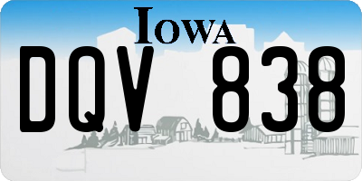 IA license plate DQV838
