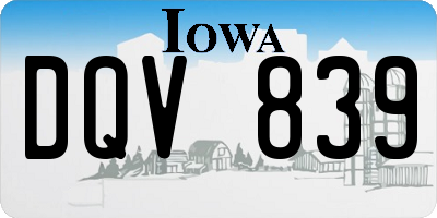 IA license plate DQV839