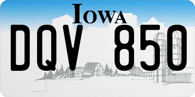 IA license plate DQV850