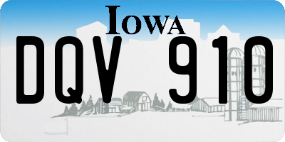 IA license plate DQV910