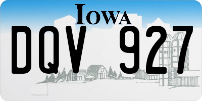 IA license plate DQV927