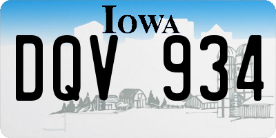 IA license plate DQV934