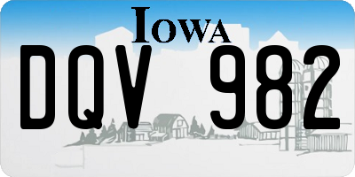 IA license plate DQV982
