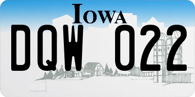 IA license plate DQW022