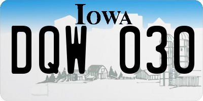 IA license plate DQW030