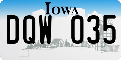 IA license plate DQW035