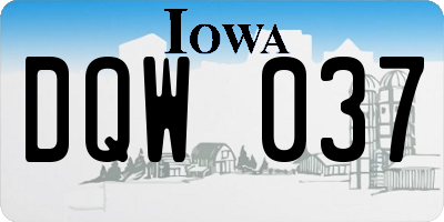 IA license plate DQW037