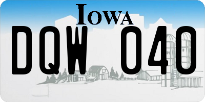 IA license plate DQW040