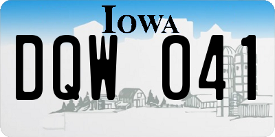 IA license plate DQW041