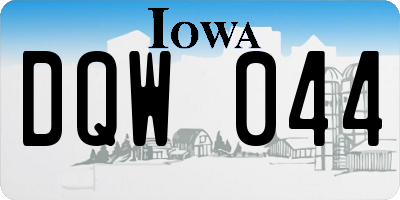 IA license plate DQW044