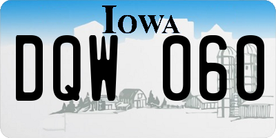 IA license plate DQW060