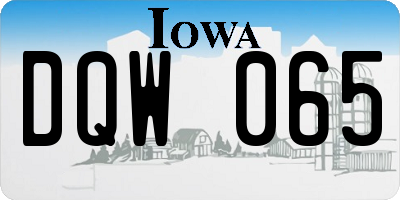 IA license plate DQW065