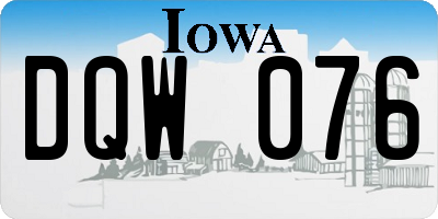 IA license plate DQW076