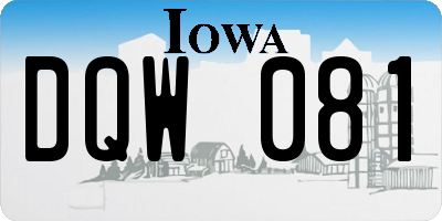 IA license plate DQW081