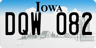 IA license plate DQW082