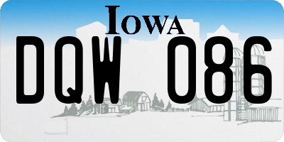 IA license plate DQW086