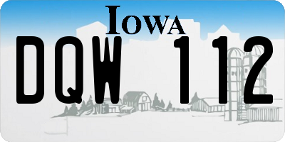 IA license plate DQW112