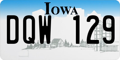 IA license plate DQW129
