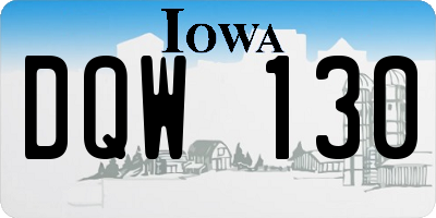 IA license plate DQW130