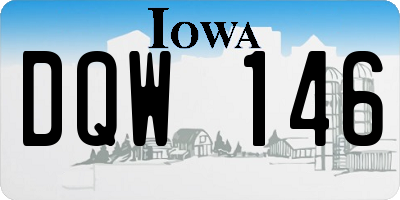IA license plate DQW146