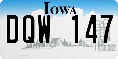 IA license plate DQW147