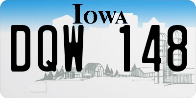 IA license plate DQW148
