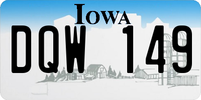 IA license plate DQW149