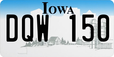 IA license plate DQW150