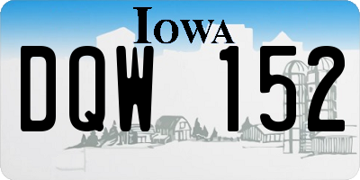 IA license plate DQW152