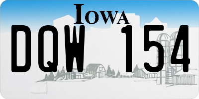 IA license plate DQW154