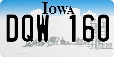 IA license plate DQW160
