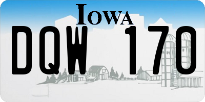 IA license plate DQW170
