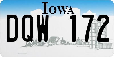 IA license plate DQW172