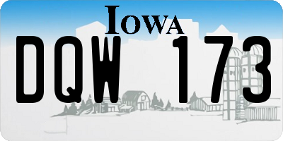 IA license plate DQW173