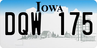 IA license plate DQW175