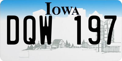 IA license plate DQW197