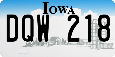 IA license plate DQW218