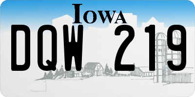 IA license plate DQW219