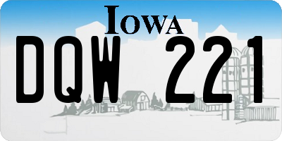 IA license plate DQW221