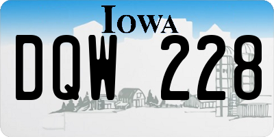 IA license plate DQW228