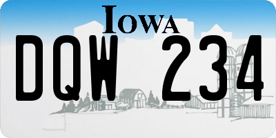IA license plate DQW234