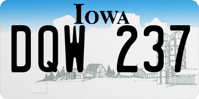 IA license plate DQW237
