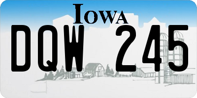 IA license plate DQW245