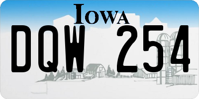 IA license plate DQW254