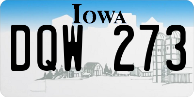 IA license plate DQW273